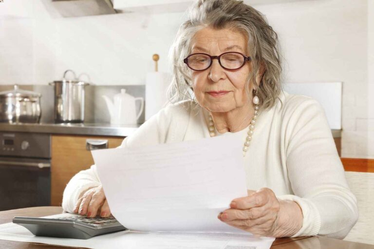 Woman looking at paper